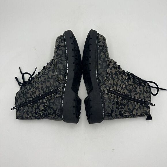 Anarchic byTuk Boots Alien Anarchy Glow Shoes Boots Size 7 Womens Combat Lace Up - Picture 8 of 10